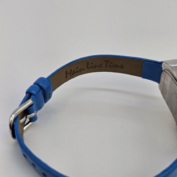 Main Line Time Women's Watch 20MM Blue Dial Blue Leather Bands New Battery - Picture 12 of 14